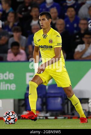 Leicester, England, 4th August 2021.  Aissa Mandi of Villarreal during the Pre Season Friendly match at the King Power Stadium, Leicester. Picture credit should read: Darren Staples / Sportimage Stock Photo