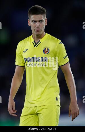 Leicester, England, 4th August 2021.  Juan Foyth of Villarreal during the Pre Season Friendly match at the King Power Stadium, Leicester. Picture credit should read: Darren Staples / Sportimage Stock Photo