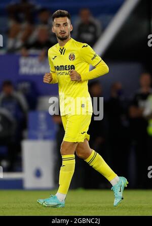 Leicester, England, 4th August 2021.  Alex Baena of Villarreal during the Pre Season Friendly match at the King Power Stadium, Leicester. Picture credit should read: Darren Staples / Sportimage Stock Photo