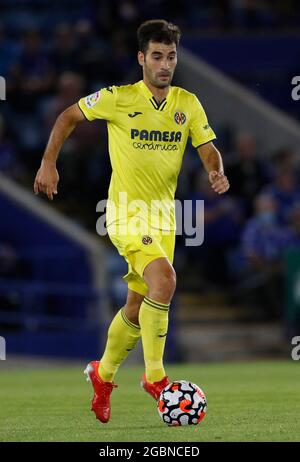 Leicester, England, 4th August 2021.  Manu Trigueros of Villarreal during the Pre Season Friendly match at the King Power Stadium, Leicester. Picture credit should read: Darren Staples / Sportimage Stock Photo