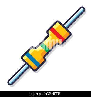 resistor electronic device isolated cartoon vector illustration in flat style Stock Vector