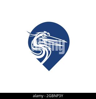 A vector Illustration of Stork Logo Vector Sign Stock Vector