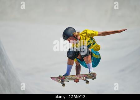 August 5, 2021: Keegan Palmer during men's park skateboard at the Olympics at Ariake Urban Park, Tokyo, Japan. Kim Price/CSM Stock Photo