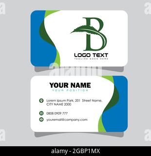 A Vector Illustration of Cannabis Initial Letter B Logo Stock Vector