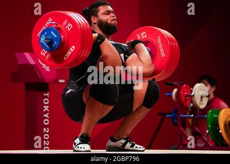 TOKYO, JAPAN - AUGUST 4: Enzo Kofi Kuworge of The Netherlands competing on +109kg Group A during the Tokyo 2020 Olympic Games at the Tokyo International Forum on August 4, 2021 in Tokyo, Japan (Photo by Ronald Hoogendoorn/Orange Pictures) NOCNSF Stock Photo