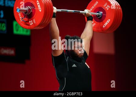 TOKYO, JAPAN - AUGUST 4: Enzo Kofi Kuworge of The Netherlands competing on +109kg Group A during the Tokyo 2020 Olympic Games at the Tokyo International Forum on August 4, 2021 in Tokyo, Japan (Photo by Ronald Hoogendoorn/Orange Pictures) NOCNSF Stock Photo