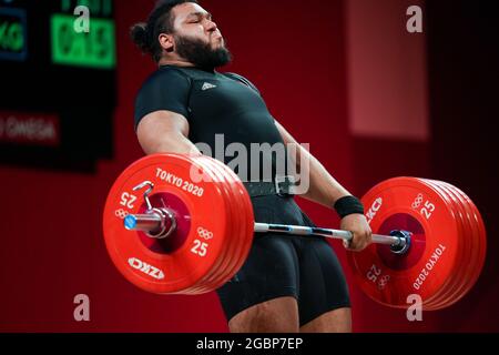 TOKYO, JAPAN - AUGUST 4: Enzo Kofi Kuworge of The Netherlands competing on +109kg Group A during the Tokyo 2020 Olympic Games at the Tokyo International Forum on August 4, 2021 in Tokyo, Japan (Photo by Ronald Hoogendoorn/Orange Pictures) NOCNSF Stock Photo