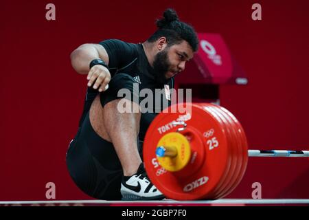 TOKYO, JAPAN - AUGUST 4: Enzo Kofi Kuworge of The Netherlands competing on +109kg Group A during the Tokyo 2020 Olympic Games at the Tokyo International Forum on August 4, 2021 in Tokyo, Japan (Photo by Ronald Hoogendoorn/Orange Pictures) NOCNSF Stock Photo