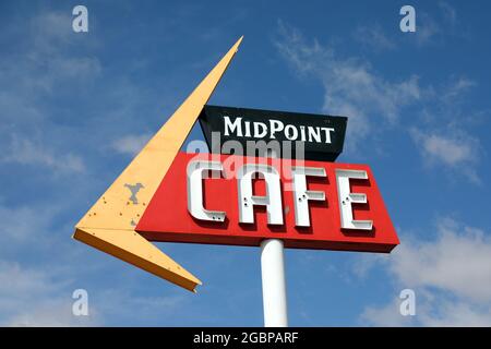 geography / travel, USA, Texas, Adrian, Midpoint cafe, route 66, Adrian, Texas, ADDITIONAL-RIGHTS-CLEARANCE-INFO-NOT-AVAILABLE Stock Photo