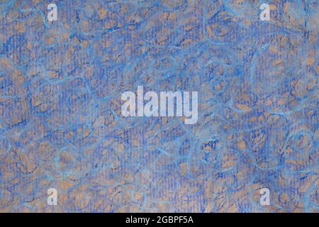 blue color crayon doodles on recycled paper background texture Stock Photo