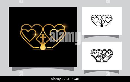 A Vector Illustration of Love Shisha Vector Sign Stock Vector