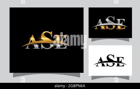 A Set Illustration of ASE Monogram Initial Logo Vector Sign Stock Vector