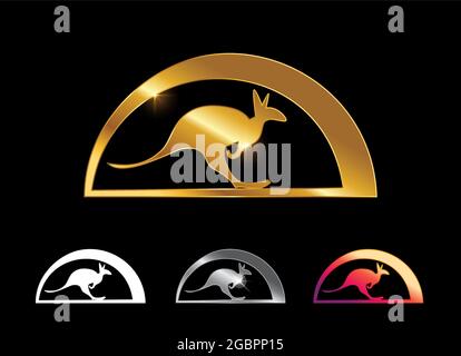 A Vector Illustration of Kangaroo Logo Vector Sign Stock Vector