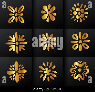 Luxury logo design collection set of Golden Splash Vector Sign Stock Vector