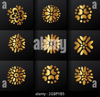 Luxury logo design collection set of Golden Splash Vector Sign Stock Vector