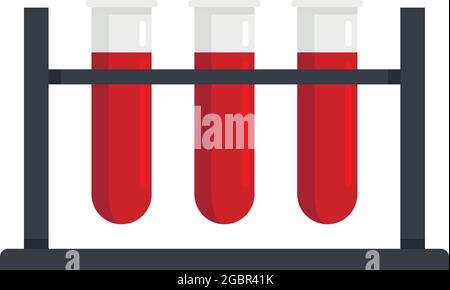 Test tubes stand icon. Flat illustration of test tubes stand vector icon isolated on white background Stock Vector