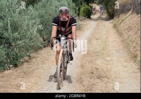 Italy Tuscany region Arezzo July 25 2021 A rider of the L