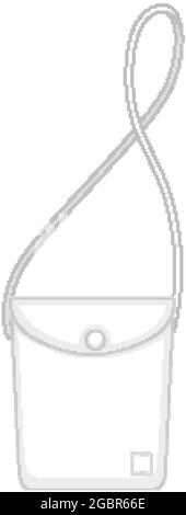 Front of basic white shoulder bag isolated illustration Stock Vector