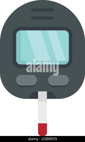 Glucose meter icon. Flat illustration of glucose meter vector icon isolated on white background Stock Vector