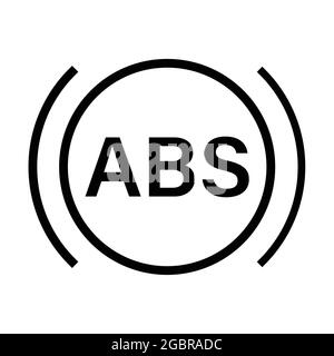 ABS indicator icon vector auto service, repair concept for graphic design, logo, web site, social media, mobile app, ui illustration Stock Vector