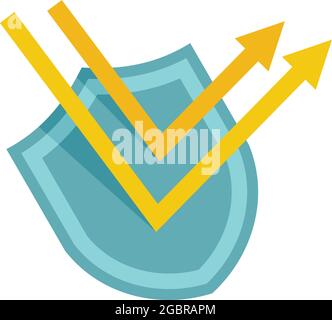 Uv protection shield icon. Flat illustration of uv protection shield vector icon isolated on white background Stock Vector