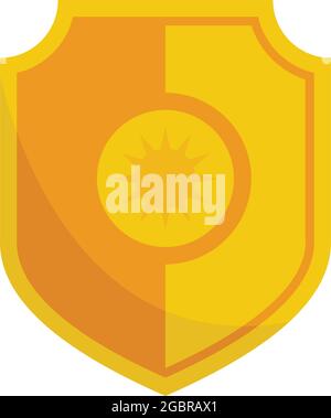 Sun block shield icon. Flat illustration of sun block shield vector icon isolated on white background Stock Vector