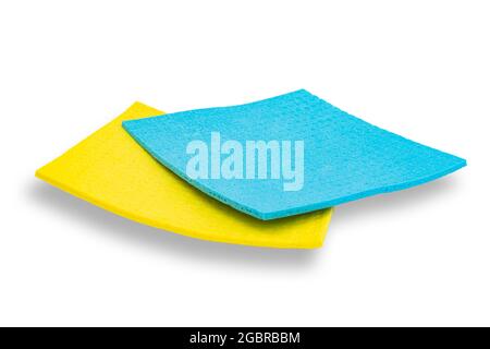 Kitchen rag or napkin isolated on white background, cleaning concept Stock Photo