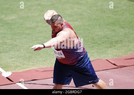 Joe KOVACS (USA) 2nd Silver Medal during the Olympic Games Tokyo 2020, Athletics Men's Shot Put Final on August 5, 2021 at Olympic Stadium in Tokyo, Japan - Photo Yuya Nagase / Photo Kishimoto / DPPI Stock Photo