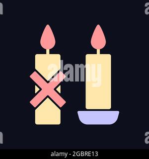 Use candleholder RGB color manual label icon for dark theme Stock Vector