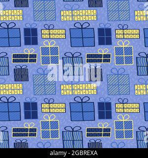 Doodle present boxes vector object set Stock Vector
