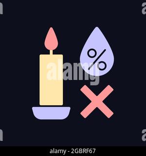 Keeping candles in dry spot RGB color manual label icon for dark theme Stock Vector