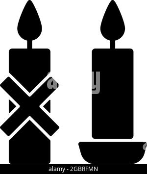 Use candleholder black glyph manual label icon Stock Vector