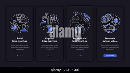 Infrastructures onboarding mobile app page screen Stock Vector