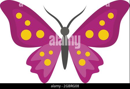 Floral butterfly icon. Flat illustration of floral butterfly vector icon isolated on white background Stock Vector