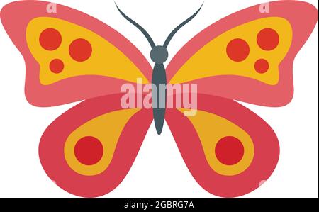 Exotic butterfly icon. Flat illustration of exotic butterfly vector icon isolated on white background Stock Vector