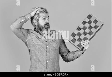 oh my god. intelligence quotient concept. human brain working. brainstorming concept. play chess tournament. Intelligence level measurement. level up Stock Photo