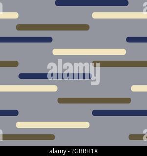 Seamless vector pattern with horizontal lines on grey background. Simple stripe wallpaper texture. Decorative modern fashion textile. Stock Vector