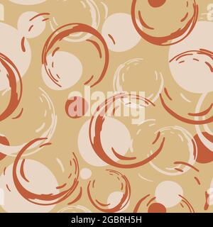 Seamless vector pattern stained texture on beige background. Artistic paint blob wallpaper design. Decorative fashion textile. Stock Vector