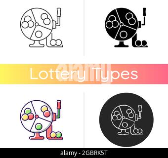 Ball draw machine white linear icon for dark theme Stock Vector Image ...