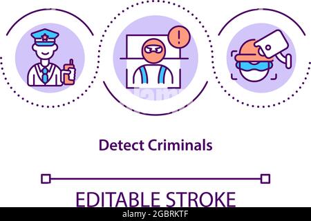 Detect criminals concept icon Stock Vector