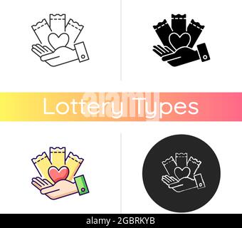 Charitable lottery game icon Stock Vector