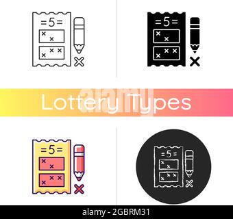 Five digit lottery game icon Stock Vector