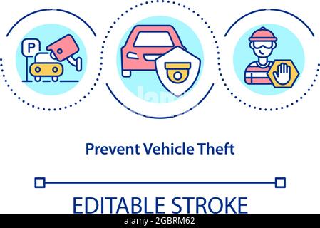 Prevent vehicle theft concept icon Stock Vector