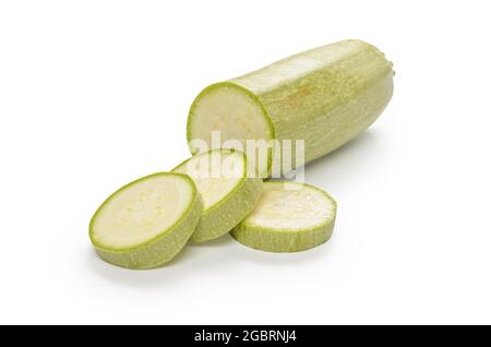 zucchini on white background with soft shadow Stock Photo