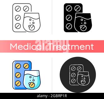 Effervescent tablet for cold relief icon Stock Vector