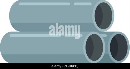 Steel contruction pipes icon. Flat illustration of steel contruction pipes vector icon isolated on white background Stock Vector