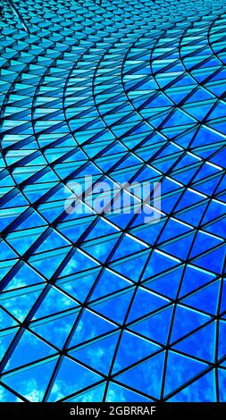 steel glass roof in full framed pattern Stock Photo