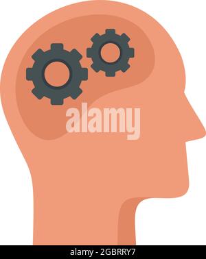 Gear system neuromarketing icon. Flat illustration of gear system neuromarketing vector icon isolated on white background Stock Vector