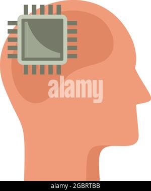 Processor neuromarketing icon. Flat illustration of processor neuromarketing vector icon isolated on white background Stock Vector