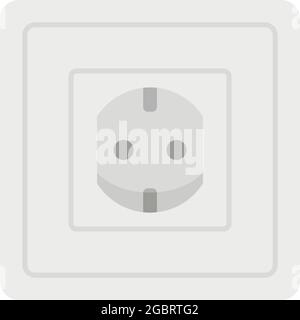 Type F power socket icon. Flat illustration of type F power socket vector icon isolated on white background Stock Vector